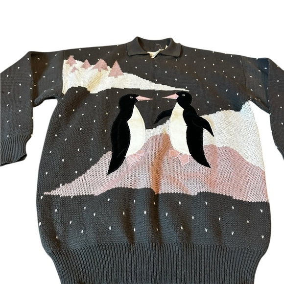 Penguin vintage, Pattern Gray Sweater, medium - Picture 2 of 13
